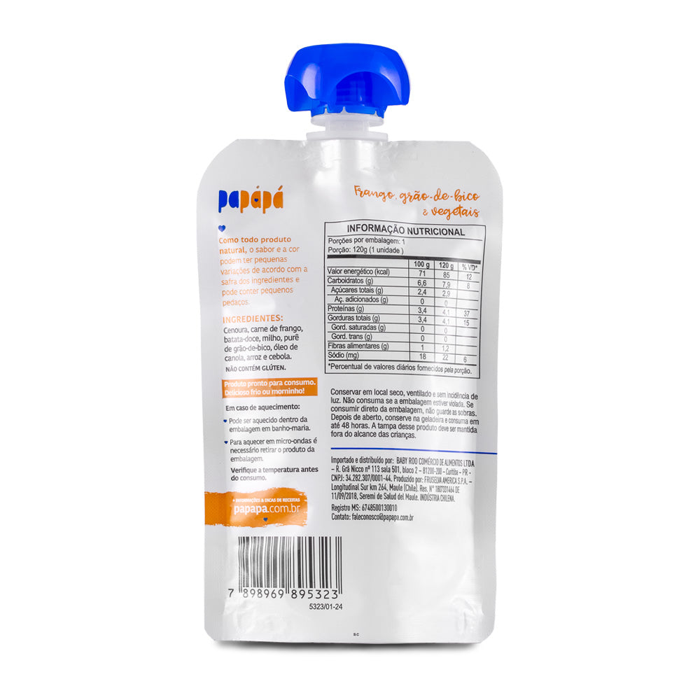 Papinha papapá frango, grão e vegetais 120 g