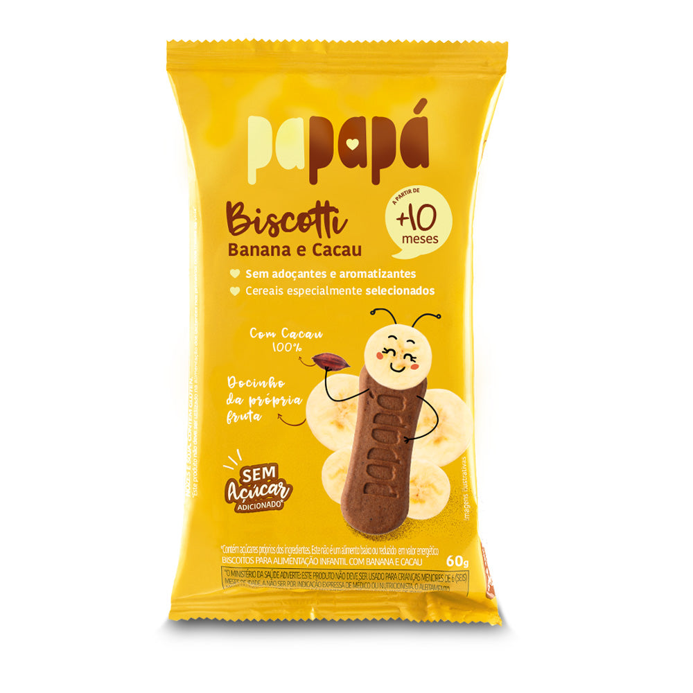 Biscotti papapá banana e cacau
