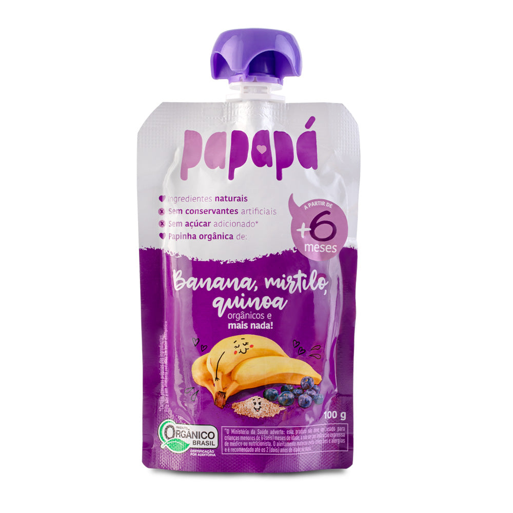 Papinha papapá banana, mirtilo e quinoa 100 g