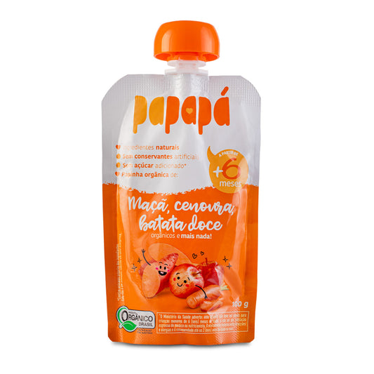 Papinha papapá maça, batata doce e cenoura 100 g